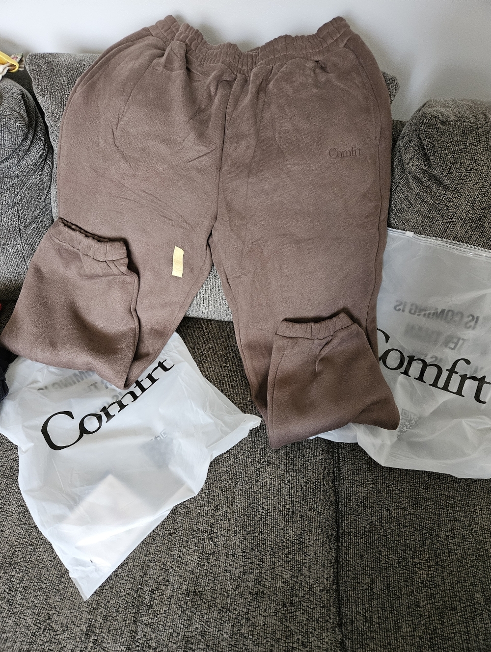 Comfrt Brown Plush Sweatpants